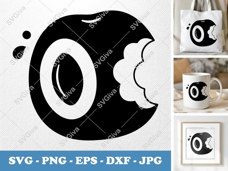 Plum Partially Eaten SVG | Puffy Soft Forms | PNG DXF EPS | Cricut Silhouette Cut File