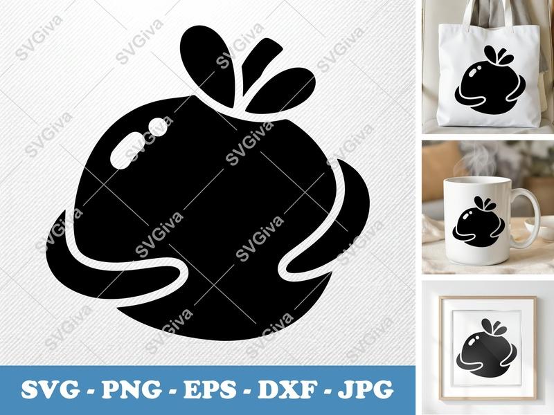 Pomegranate SVG | Puffy Inflated Fruit | Cricut Silhouette | PNG DXF EPS
