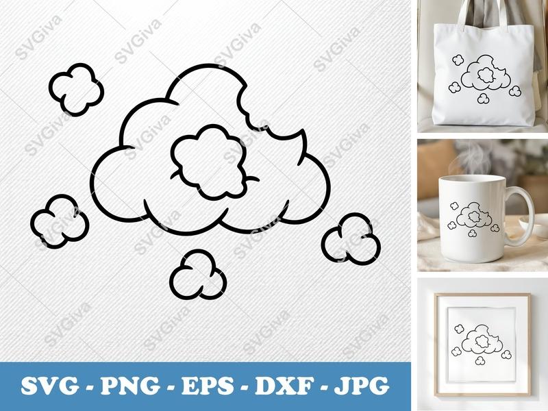Popcorn Partially Eaten SVG PNG DXF EPS | Snack Food Cut File Cricut Silhouette