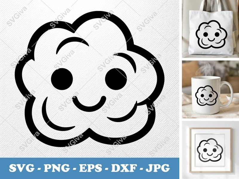 Popcorn SVG | Cute Kawaii Happy Face Popcorn Kernel | PNG EPS DXF | Cricut & Silhouette Cut File