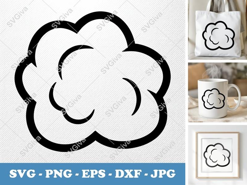 Popcorn SVG | Modern Outline Popcorn Kernel Cut File | PNG EPS DXF for Cricut & Silhouette | Food Clipart