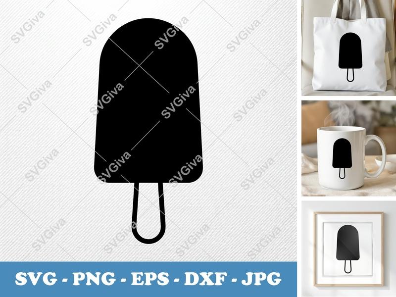 Popsicle SVG, Modern Ice Pop Design, Frozen Treat Cut File, PNG EPS DXF for Cricut, Silhouette, Food Clip Art