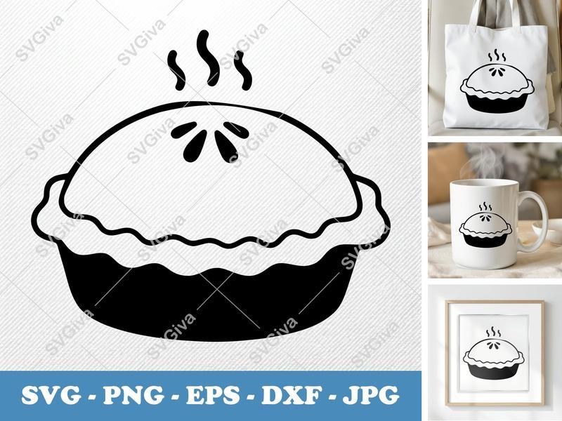 Pot Pie Fresh SVG | Puffy Soft Shapes | Inflated Pillow Forms | PNG DXF EPS | Cricut Silhouette File