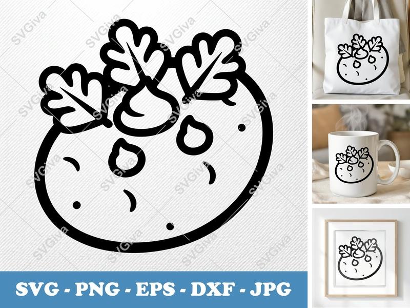 Potato SVG | Baked Potato with Toppings | Modern Food Clipart | PNG EPS DXF for Cricut, Silhouette, Cutting Files