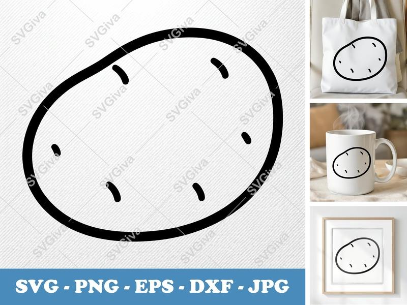 Potato SVG | Puffy Soft Forms | Pillow-soft Design | PNG DXF EPS | Cricut Silhouette File