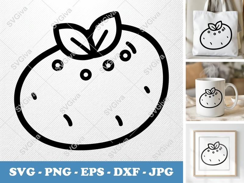 Potato with Garnish SVG | Puffy Pillow Soft Shapes | PNG DXF EPS | Cricut Silhouette File