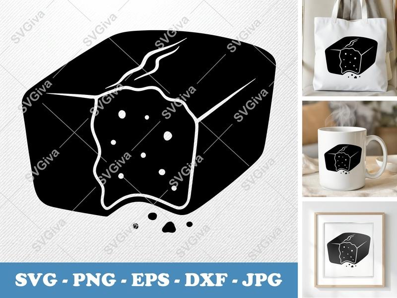 Pound Cake SVG | Modern Design, Sliced Cake, Foodie | PNG EPS DXF | Cricut Silhouette Cut File