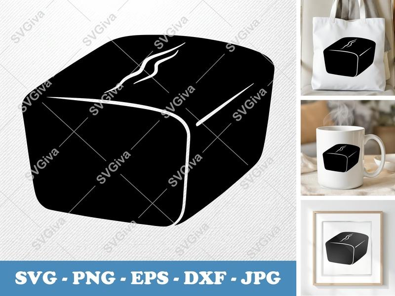 Pound Cake SVG | Modern Loaf Outline Cut File | Dessert Treat PNG EPS DXF | Cricut Silhouette Baking Clipart