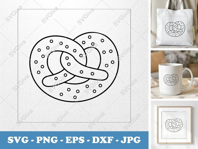 Pretzel SVG | Puffy Soft Shapes | SVG, PNG, DXF, EPS for Cricut & Silhouette