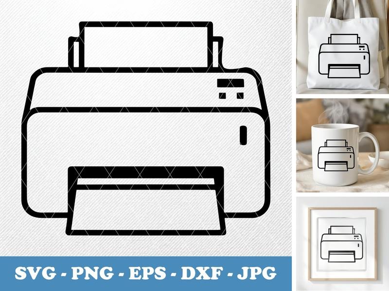 Printer classic svg icon | Bold Line Art, Office Machine SVG, PNG, EPS, DXF | Cricut, Silhouette Cut File