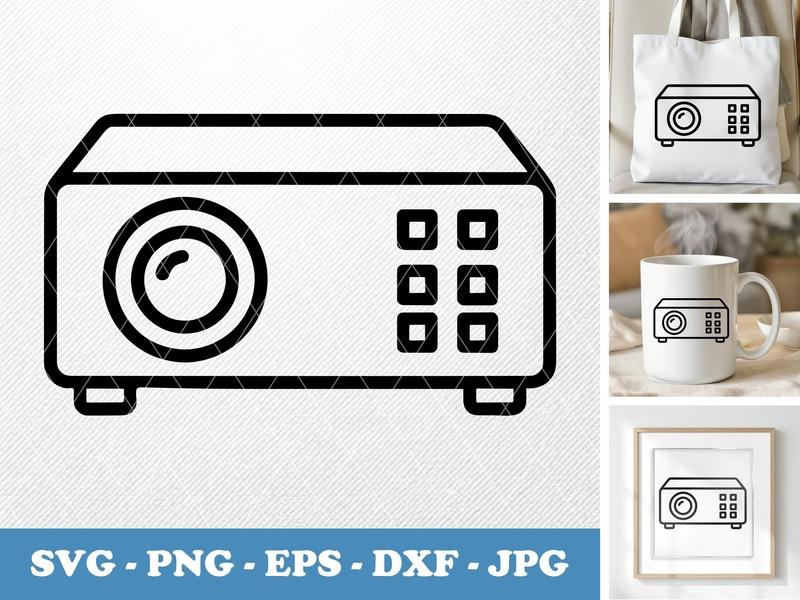 Projector classic svg icon | Minimal Line Art, Presentation Device, SVG PNG EPS DXF | Cricut Silhouette File