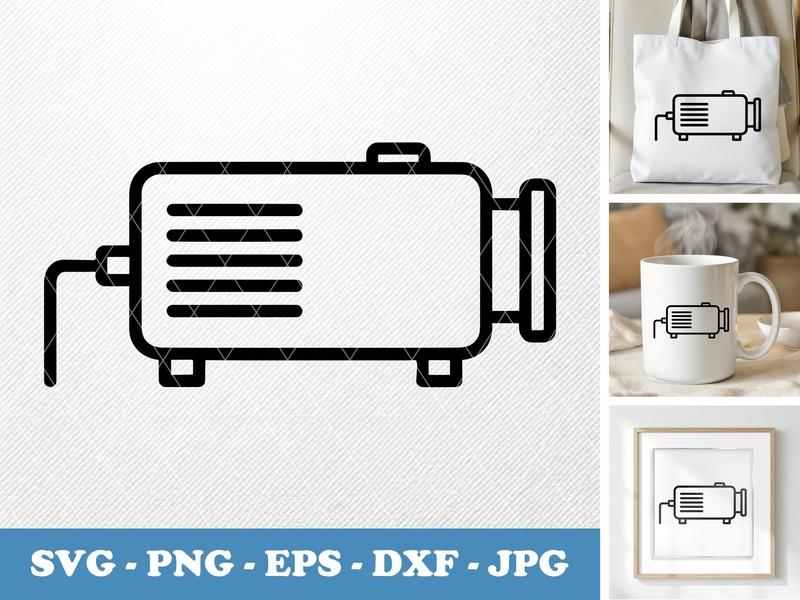Projector in side view profile SVG | Minimal Line Art Icon | PNG EPS DXF | Cricut Silhouette Cut File