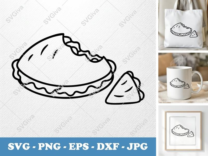 Quesadilla SVG, Bitten & Whole Cut File, Modern Food PNG EPS DXF for Cricut, Silhouette, Mexican Snack Clipart