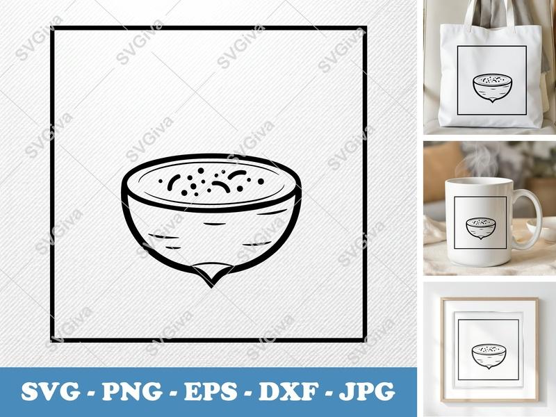 Radish with Garnish SVG | Friendly Rounded Bean-Shaped Cut File | PNG DXF EPS | Cricut Silhouette Kitchen Decor