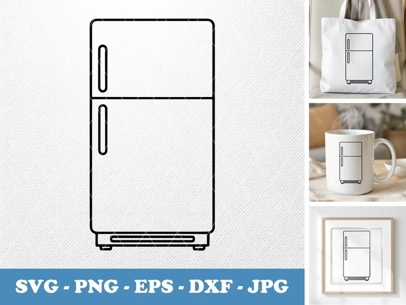 Refrigerator classic svg icon | Kitchen Appliance Cut File, SVG PNG EPS DXF for Cricut & Silhouette, Workspace Vector Clipart