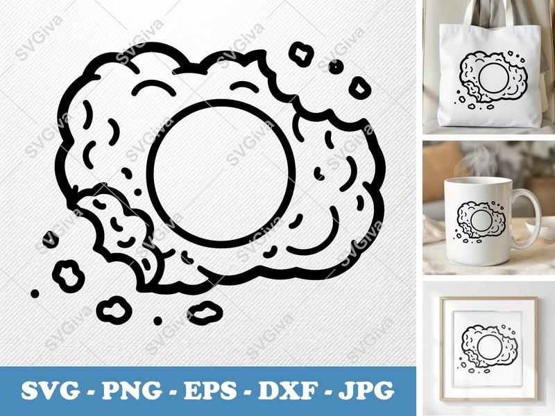 Rice Krispie Treat partially eaten SVG | Friendly Bean-Shaped Cut File | PNG DXF EPS for Cricut Silhouette