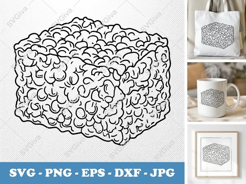 Rice Krispie Treat SVG | Modern Clean Design, Dessert Snack Food | PNG EPS DXF for Cricut, Silhouette Cut File