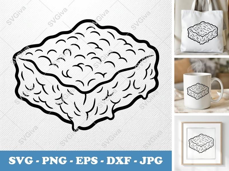 Rice Krispie Treat SVG | Puffy Soft Forms | Inflated Pillow Look | PNG DXF EPS | Cricut Silhouette File