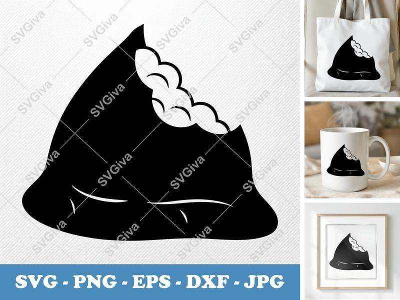 Samosa Partially Eaten SVG | Pillow-Soft Puffy Shapes | PNG, DXF, EPS for Cricut & Silhouette