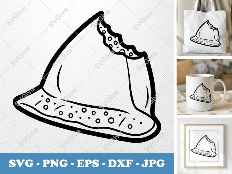 Samosa Partially Eaten SVG PNG DXF EPS | Food Cut File Cricut Silhouette