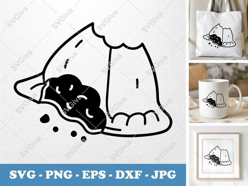 Samosa Partially Eaten SVG PNG DXF EPS | Food Snack Cut File for Cricut Silhouette