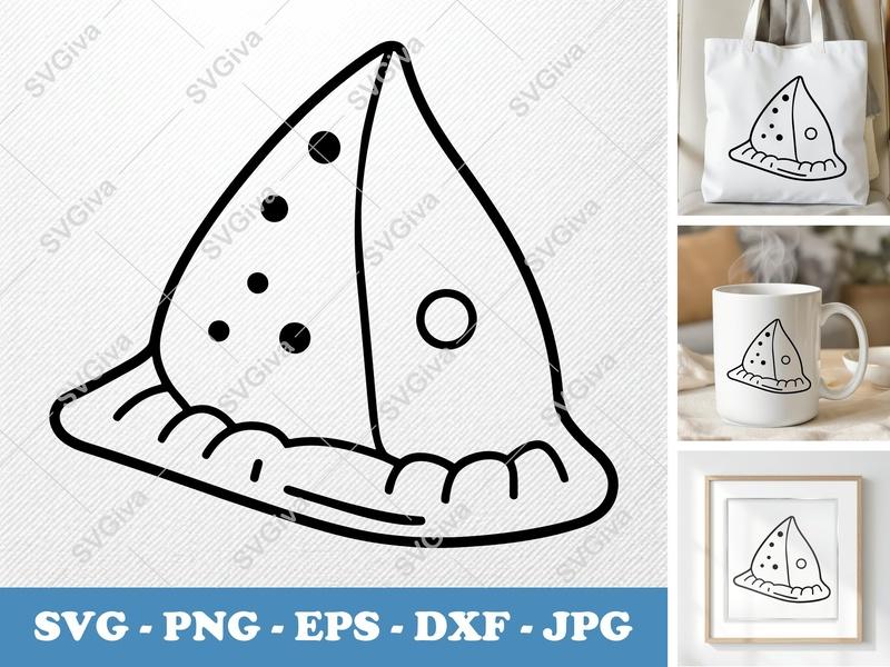 Samosa SVG | Food Cut File PNG DXF EPS Cricut Silhouette | Kitchen Decor