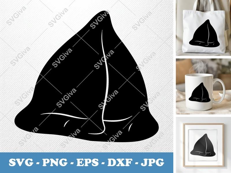 Samosa SVG Puffy Soft Shape | Inflated Pillow-Soft Design | PNG DXF EPS | Cricut Silhouette Cut File