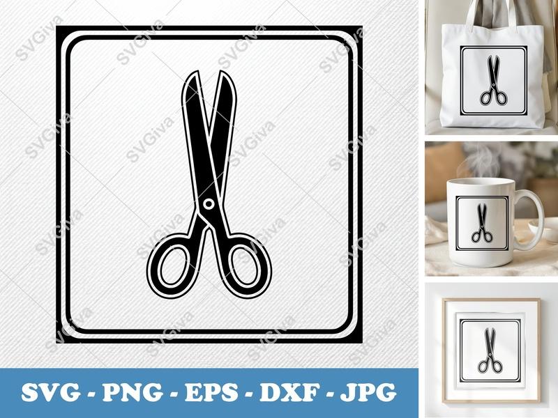 Scissors SVG | Modern Clean Design Cut File | PNG EPS DXF | Cricut Silhouette Ready