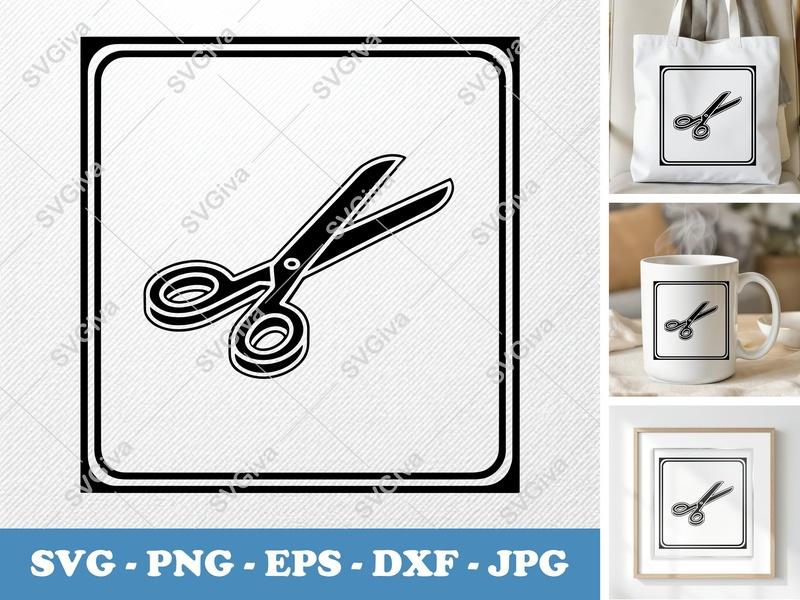 Scissors SVG | Modern Clean Design | Open Blades Cut File | PNG EPS DXF for Cricut Silhouette