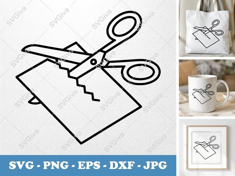 Scissors SVG | Modern Cutting Paper Icon SVG PNG EPS DXF for Cricut & Silhouette | School Supply Clipart