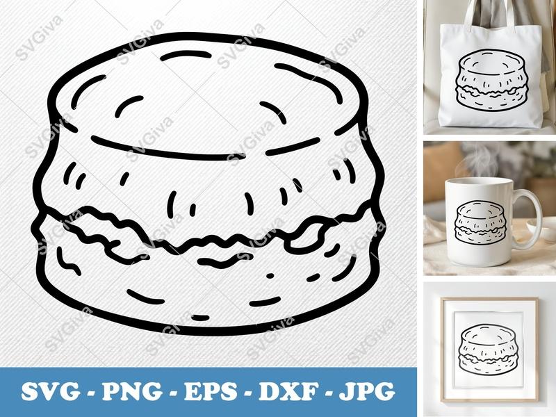 Scone Fresh Friendly SVG | Rounded Bean Shape Cut File for Cricut, Silhouette | PNG DXF EPS