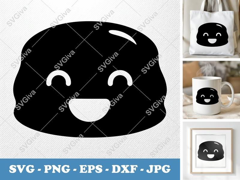 Scone SVG | Cute Cartoon Face Scone | Bakery Foodie, Happy Pastry | PNG EPS DXF for Cricut, Silhouette