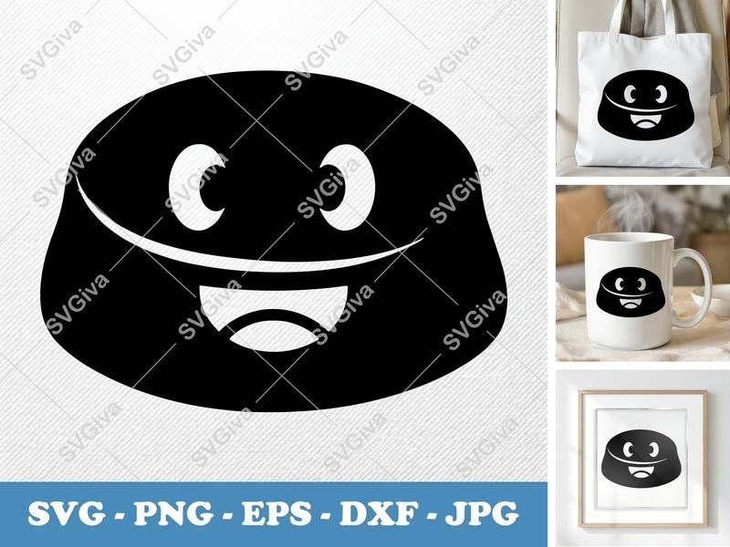 Scone SVG, Happy Face Scone Cut File, Modern Bakery Clipart, PNG EPS DXF for Cricut & Silhouette