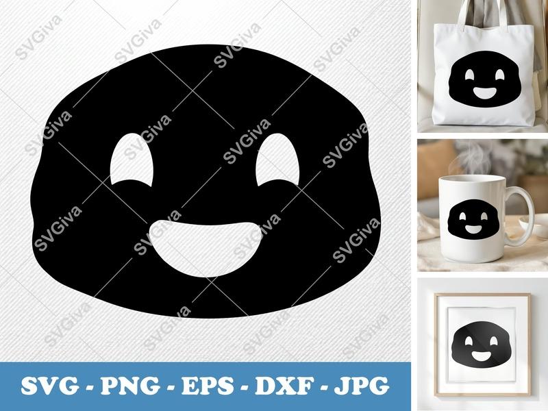 Scone with smiling face SVG, Puffy Pillow-Soft Shapes | PNG DXF EPS | Cricut Silhouette Baking Food