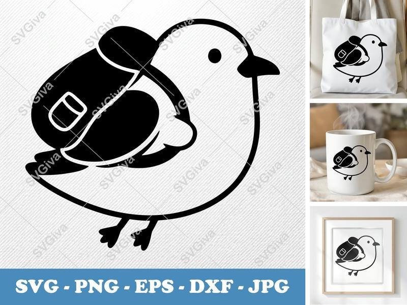 Seagull SVG | Modern Clean Design, Bird Cut File, Minimalist Ocean Art | PNG EPS DXF for Cricut & Silhouette