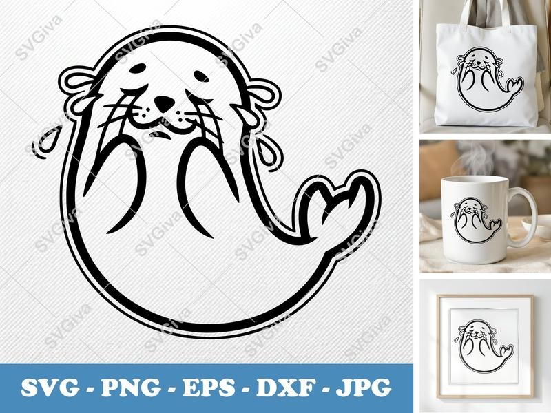 Seal Crying SVG PNG DXF EPS | Animal Cut File for Cricut Silhouette Projects