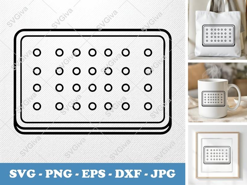 Shortbread SVG, Biscuit Cookie Outline, Modern Minimalist Design, PNG EPS DXF | Cricut & Silhouette Cut File