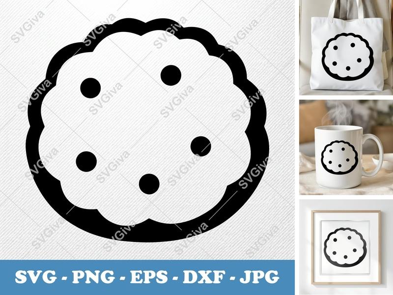 Shortbread SVG Cookie Cut File | Modern Food Icon PNG EPS DXF | Cricut Silhouette Design | Baking Sweet Treat Clipart