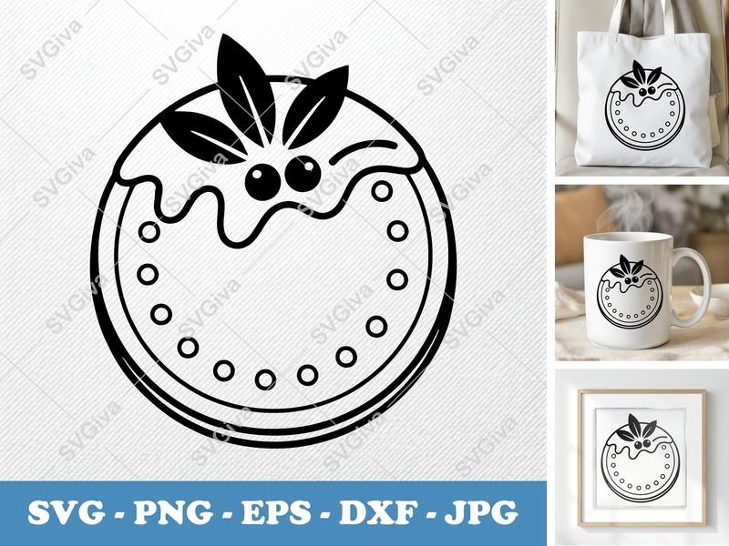 Shortbread SVG, Cookie Cut File, Modern Sweet Treat | PNG EPS DXF for Cricut, Silhouette, Bakery Clipart