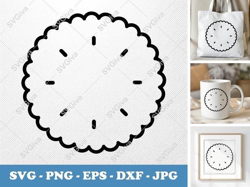 Shortbread SVG | Friendly Rounded Cookie Cut File | PNG DXF EPS | Cricut Silhouette Baking Design