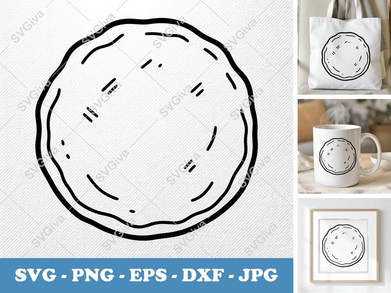 Shortbread SVG | Modern Cookie Design, Round Biscuit Cut File | PNG EPS DXF for Cricut, Silhouette, Baking Craft