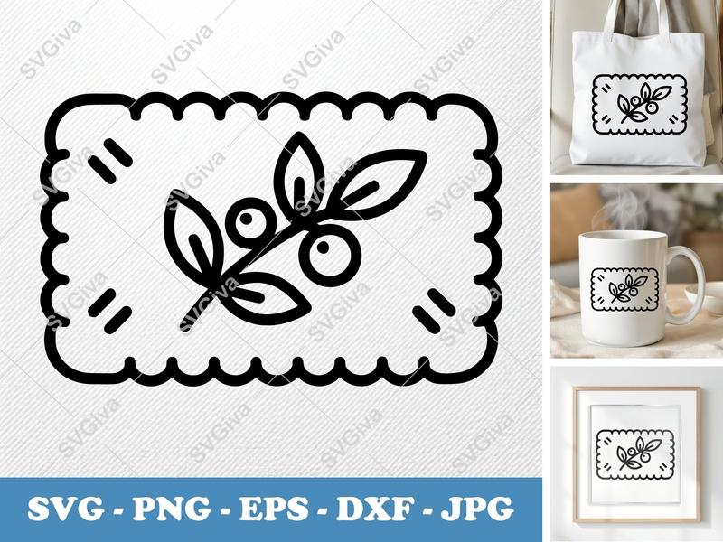 Shortbread with Garnish SVG | Friendly Bean-Shaped Design | PNG DXF EPS | Cricut Silhouette File