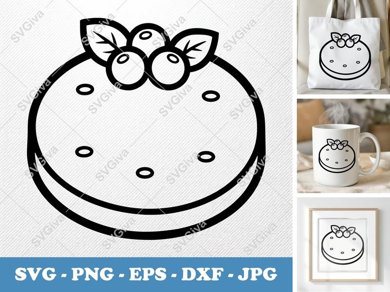 Shortbread with Garnish SVG PNG DXF EPS | Cake Food Cut File Cricut Silhouette