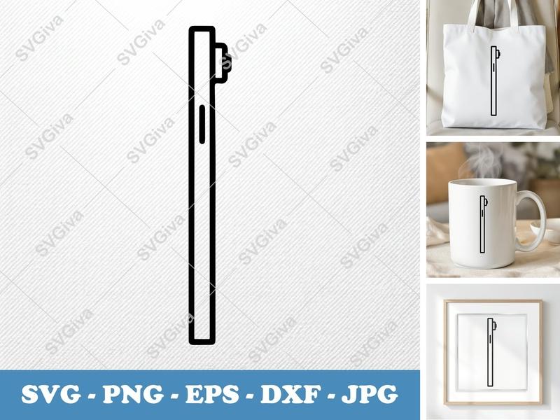 Smartphone SVG | Modern Clean Design Phone Side View | PNG EPS DXF for Cricut Silhouette