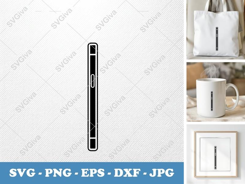 Smartphone SVG | Side View Phone Outline, Modern Clean Icon | PNG EPS DXF for Cricut, Silhouette, Digital Art