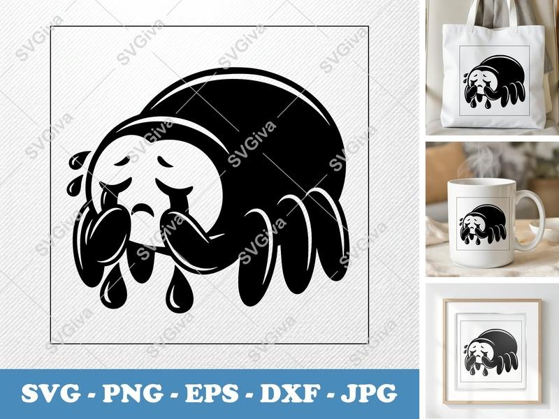 Spider Crying SVG | Puffy Shapes PNG DXF EPS Cricut Silhouette File