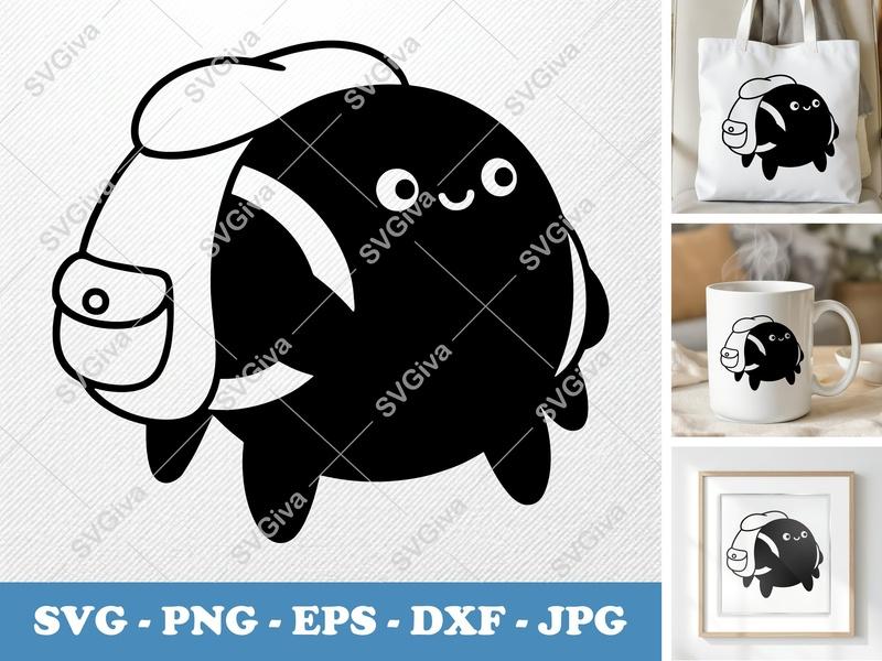 Spider SVG | Cute Cartoon Spider with Backpack | PNG EPS DXF for Cricut & Silhouette | Kawaii Insect Vector Art