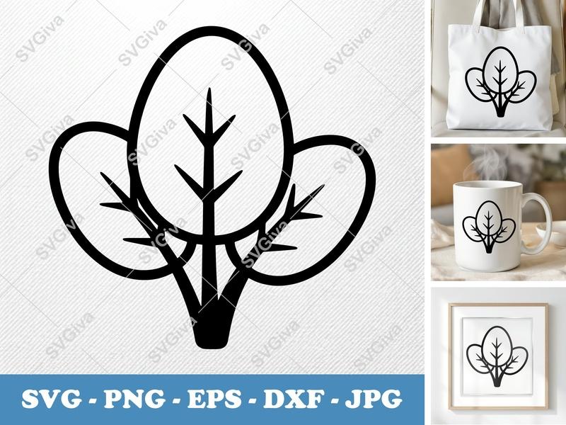Spinach SVG Puffy Pillow Soft Shapes | PNG DXF EPS | Cricut Silhouette File