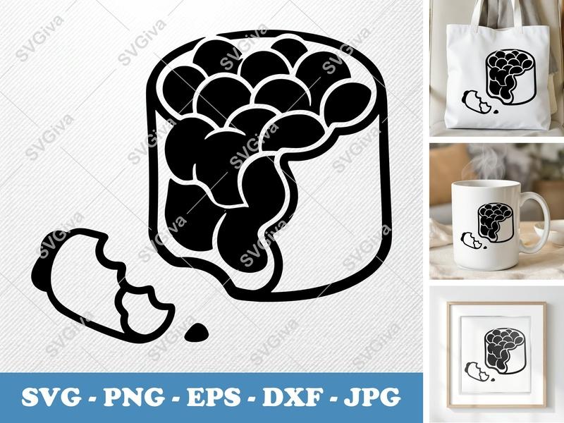 Spring Rolls SVG Cut File | Modern Food Icon, Asian Cuisine Clipart, PNG EPS DXF for Cricut & Silhouette