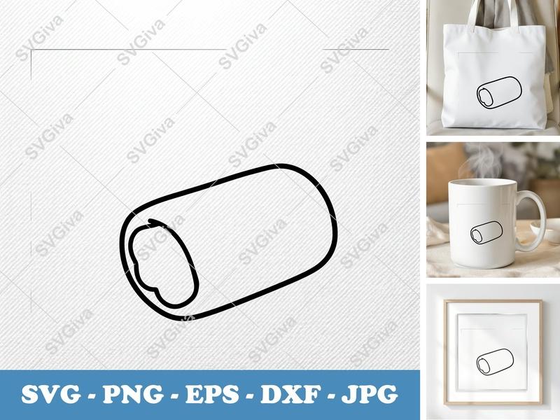 Spring Rolls SVG Cut File | Modern Food Outline | PNG, EPS, DXF | Cricut & Silhouette Design | Kitchen Vector Clipart
